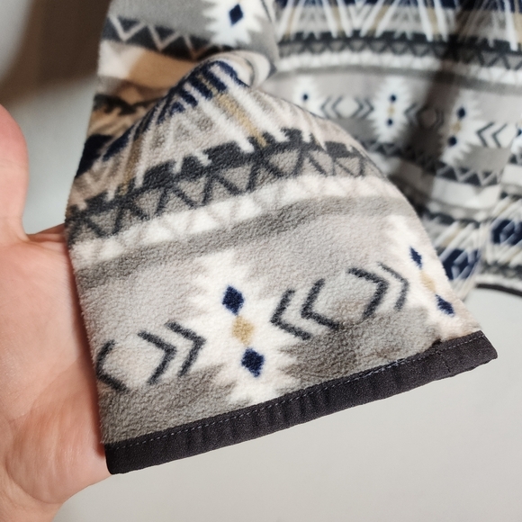 NWT Eddie Bauer Fleece Pullover Size XL Grey Blue Fairisle Aztec Winter - Picture 6 of 14